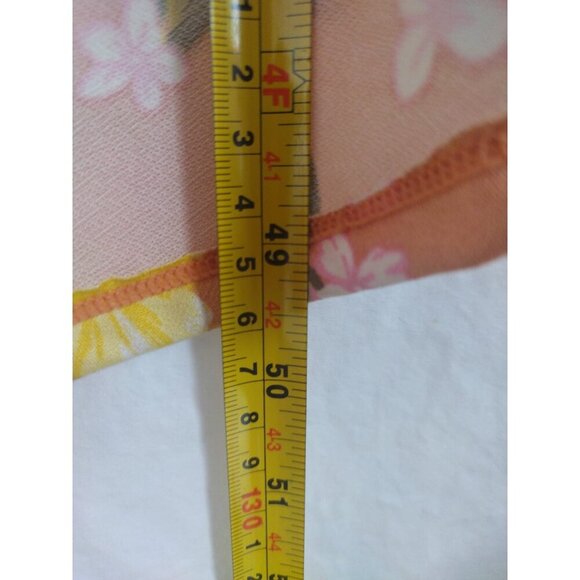 Derek Heart Floral Print Sundress With Lace Detail & Spaghetti Straps Peach. - Picture 7 of 8